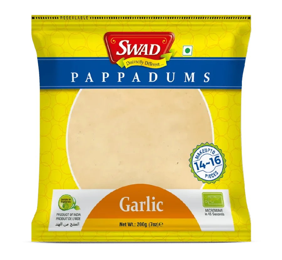 SWAD Garlic Pappadums pack